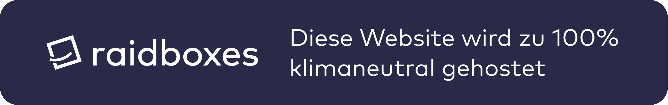Raidboxes – 100 % klimaneutral gehostet